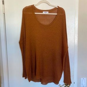 Carly Jean Low Angeles Knit Oversize Sweater - Rust color
